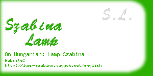 szabina lamp business card